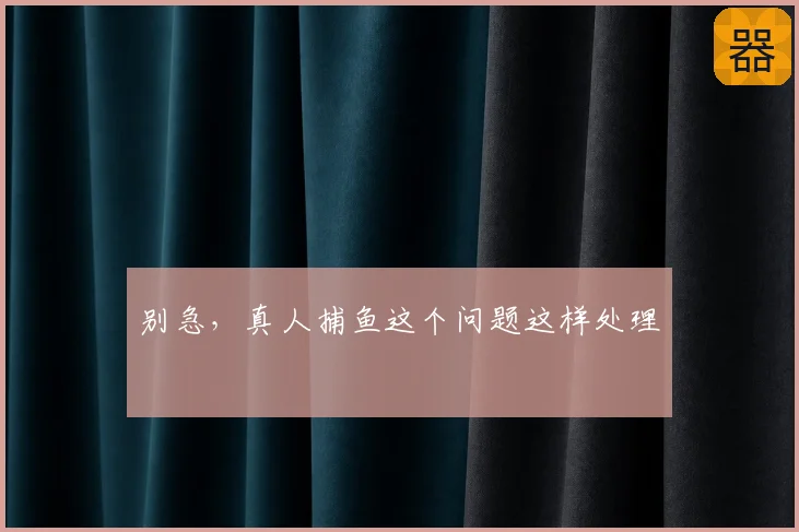 别急,真人捕鱼这个问题这样处理